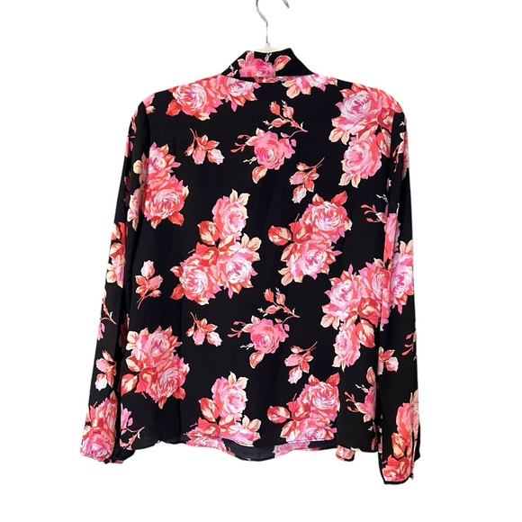 J. Crew Tie Neck Long Sleeve Top in Midnight Rose (M) - Picture 6 of 13